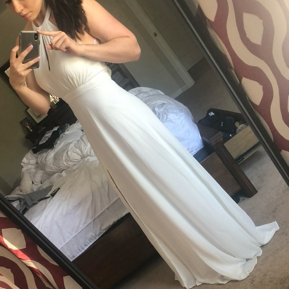 ⭐️ SALE ⭐️ Lulus Truly Delightful White Halter Maci Dress - Picture 4 of 5